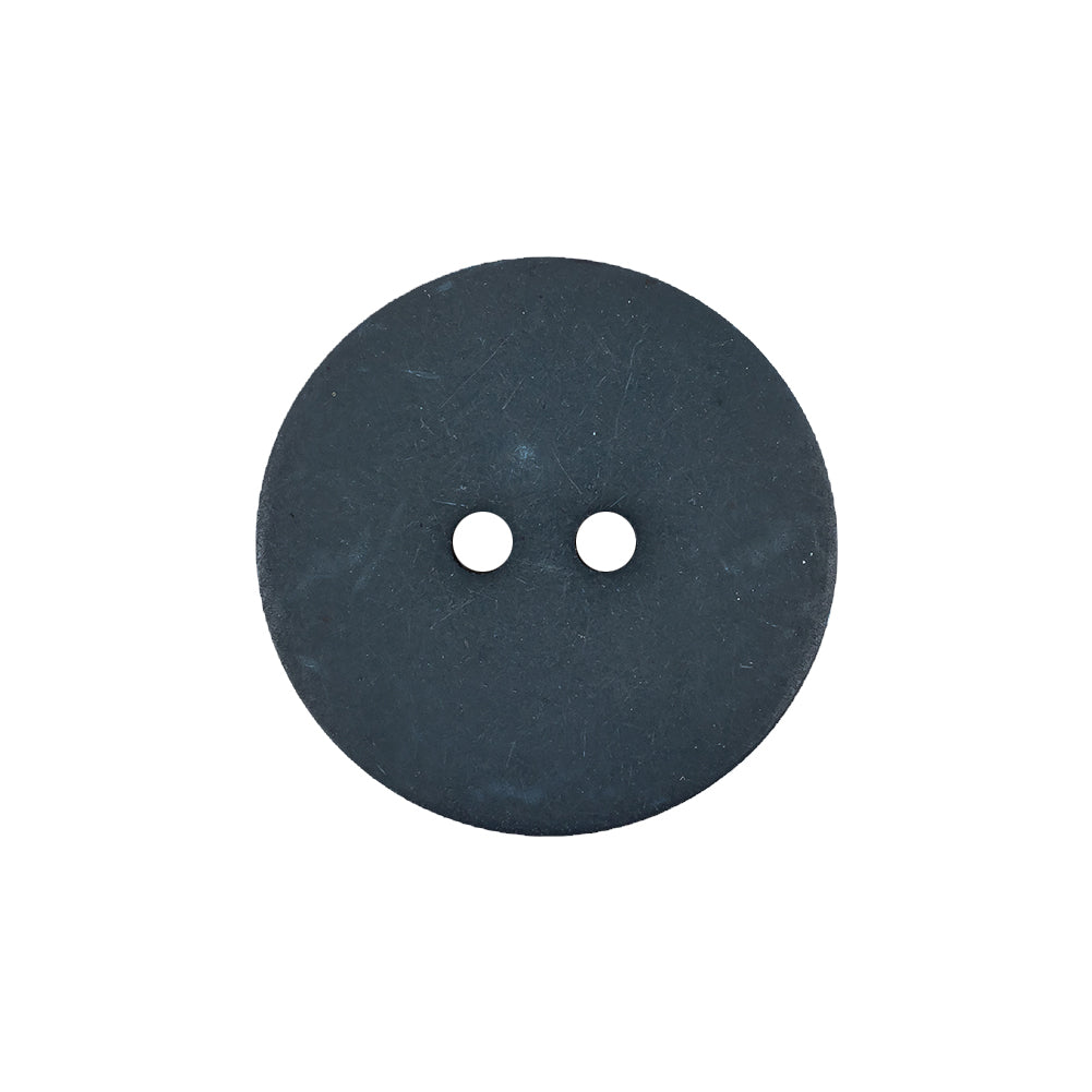 Dark Teal Blue Matte Low Convex 2-Hole Plastic Button - 36L/23mm Detail