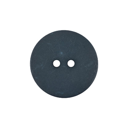 Dark Teal Blue Matte Low Convex 2-Hole Plastic Button - 36L/23mm Detail