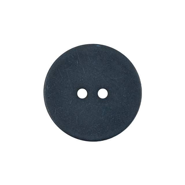Dark Teal Blue Matte Low Convex 2-Hole Plastic Button - 36L/23mm