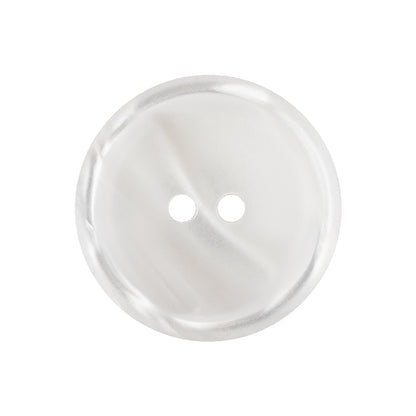 Italian White and Translucent Swirl 2-Hole Shallow Plate Coat Button - 40L/25.5mm