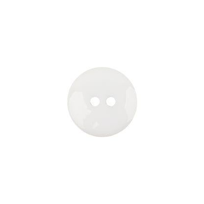 Italian White Low Convex 2-Hole Plastic Button - 20L/12.5mm Detail