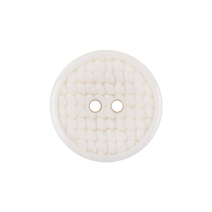 Italian White Abstract Textured Plastic Jacket Button - 36L/23mm
