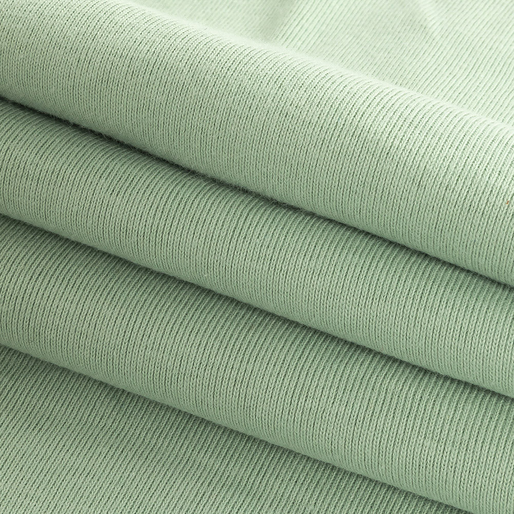 Cotton Tubular 1x1 Rib Knit - Celadon Folded