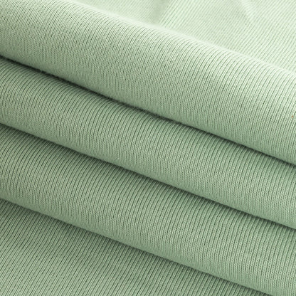 Cotton Tubular 1x1 Rib Knit - Celadon Folded