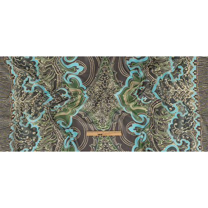 Blue, Green and Brown Classical Abstractions Silk Chiffon Full