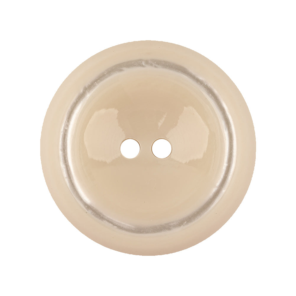 Italian White Asparagus with Translucent Rim 2-Hole Inkwell Button - 44L/28mm