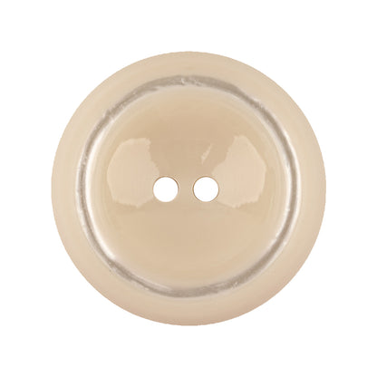 Italian White Asparagus with Translucent Rim 2-Hole Inkwell Button - 44L/28mm
