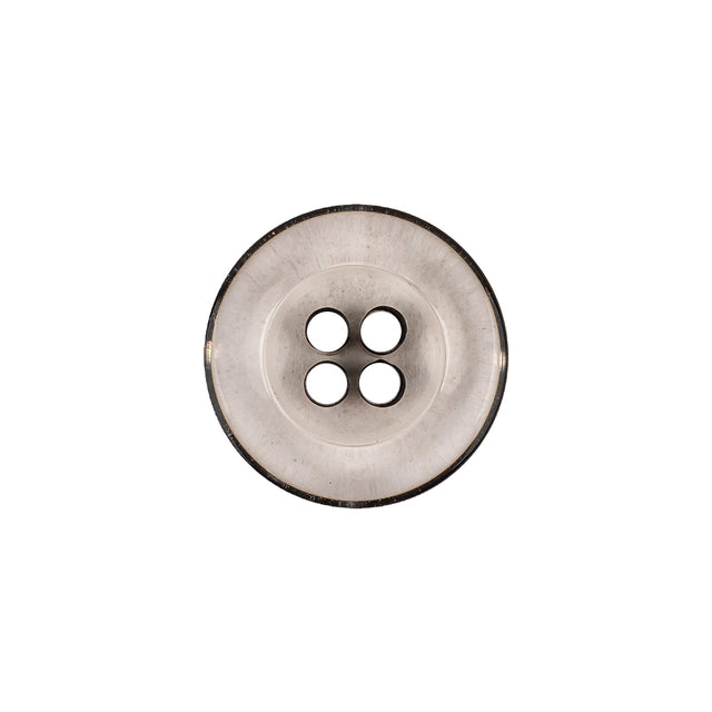 Italian Transparent and Black 4-Hole Tire Rimmed Jacket Button - 28L/18mm