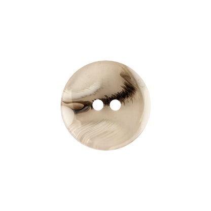 Italian Transparent, Black and Lily White Abstract Swirls Narrow Rimmed Plastic Button - 28L/18mm Detail