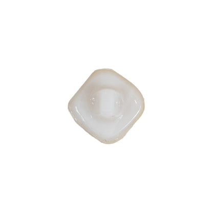 Vintage Pearl Finished Shank Back Square Glass Button with Rhinestone - 22L/14mm Detail