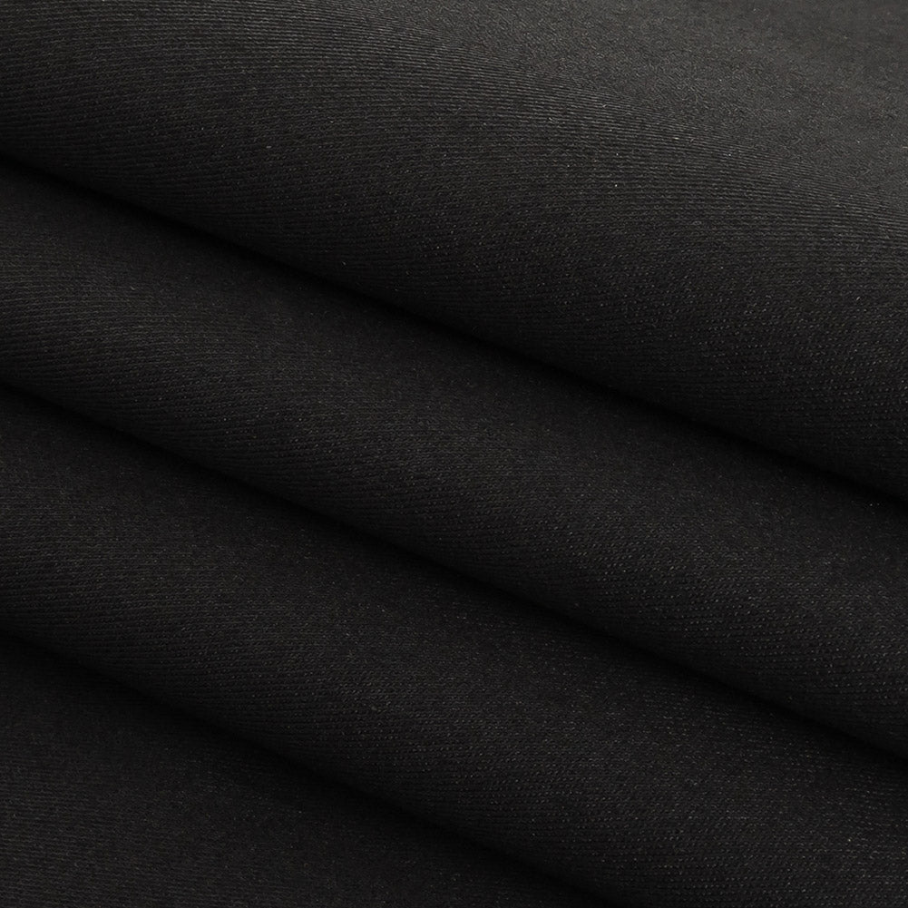 Black Stretch Cotton Twill Folded