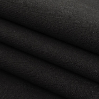 Black Stretch Cotton Twill Folded