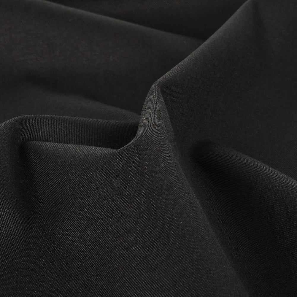 Black Stretch Cotton Twill Detail