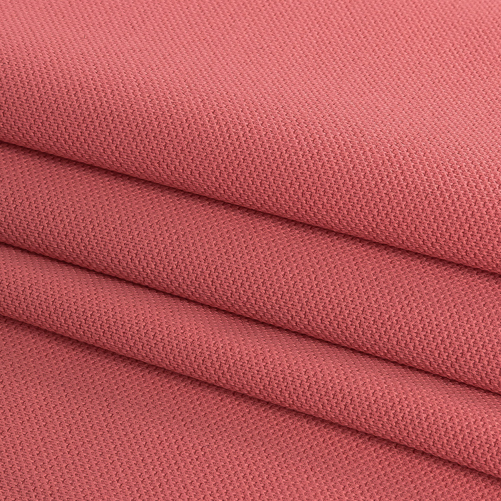 Bubblegum Pink Stretch Polyester Pique Knit Folded