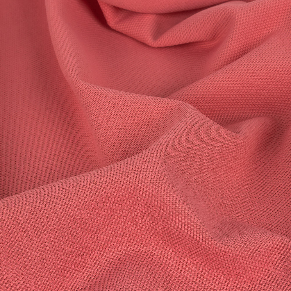Bubblegum Pink Stretch Polyester Pique Knit Detail