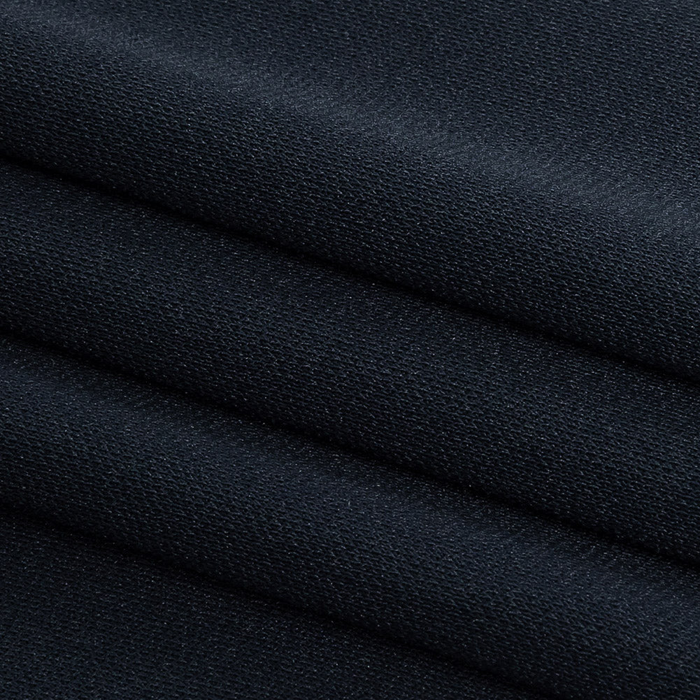 Navy Polyester Interlock Knit Folded