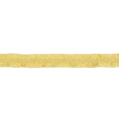 Lemon Twill Ribbon with Ruffled Grosgrain Borders - 0.375" Detail
