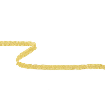 Lemon Twill Ribbon with Ruffled Grosgrain Borders - 0.375"