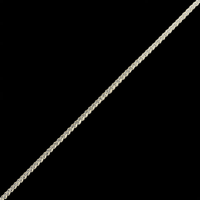 Metallic Silver and White Braided Trim - 0.1875"