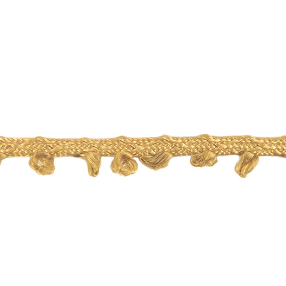 Tan Picot Edged Cotton Blend Braided Trim - 0.1875" Detail