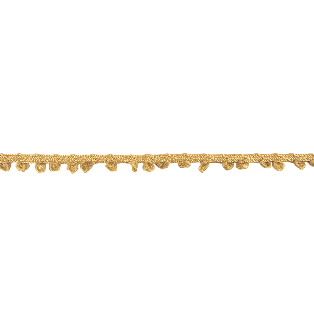 Tan Picot Edged Cotton Blend Braided Trim - 0.1875"