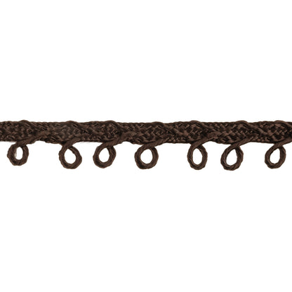 Brown Picot Edged Cotton Blend Braided Trim - 0.1875" Detail