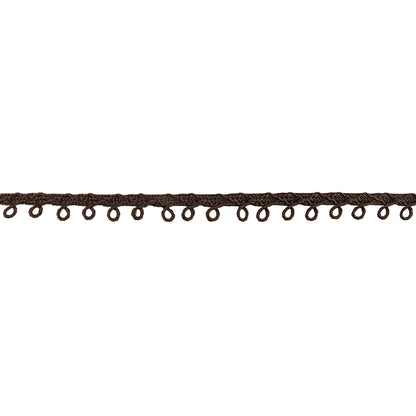Brown Picot Edged Cotton Blend Braided Trim - 0.1875"