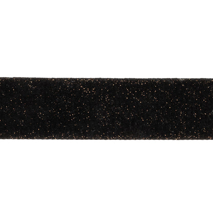 Black and Copper Glitter Velvet Trim - 1" Detail