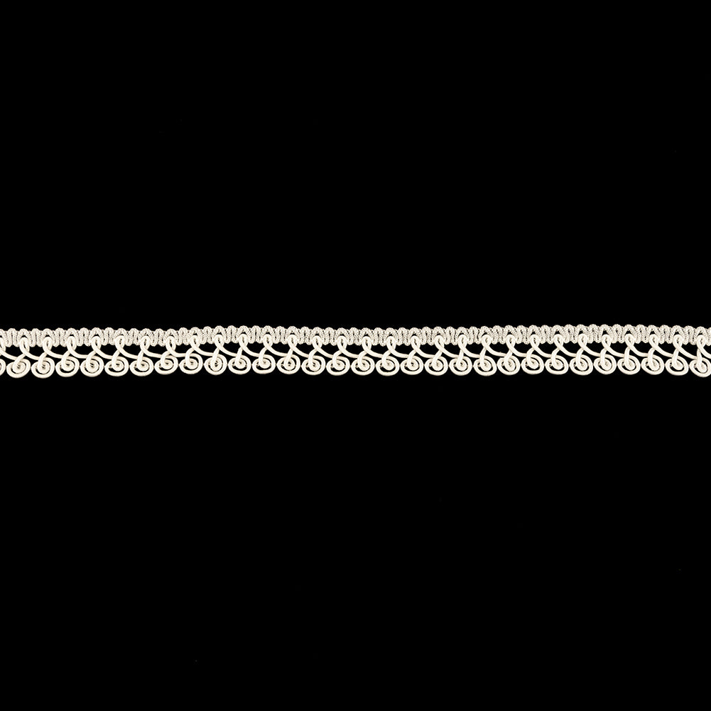 White Spirals Braided Trim - 0.5"