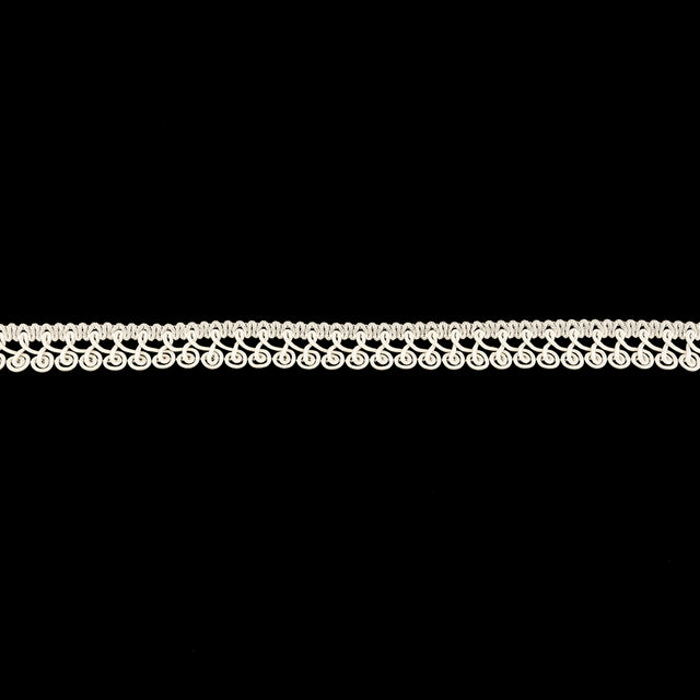 White Spirals Braided Trim - 0.5"