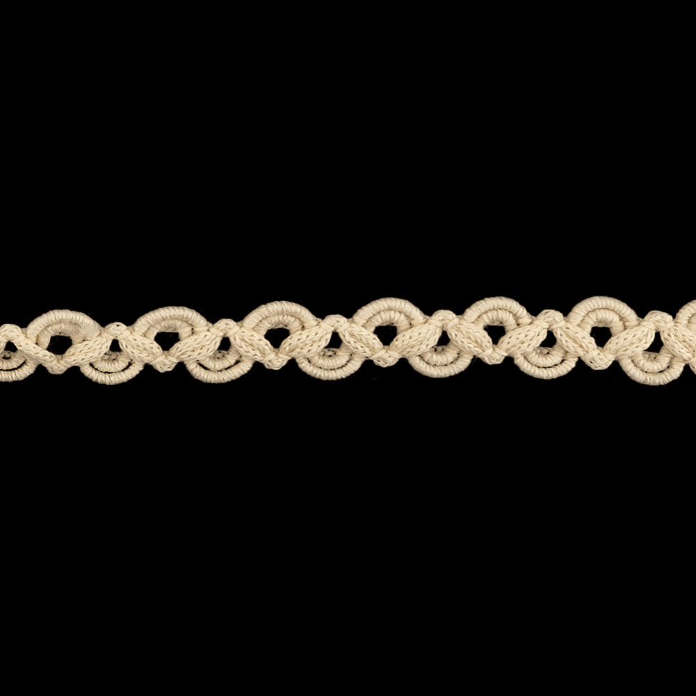 Bleached Sand Gimp Braided Wool Trim - 0.375" Detail