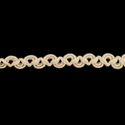 Bleached Sand Gimp Braided Wool Trim - 0.375" Detail