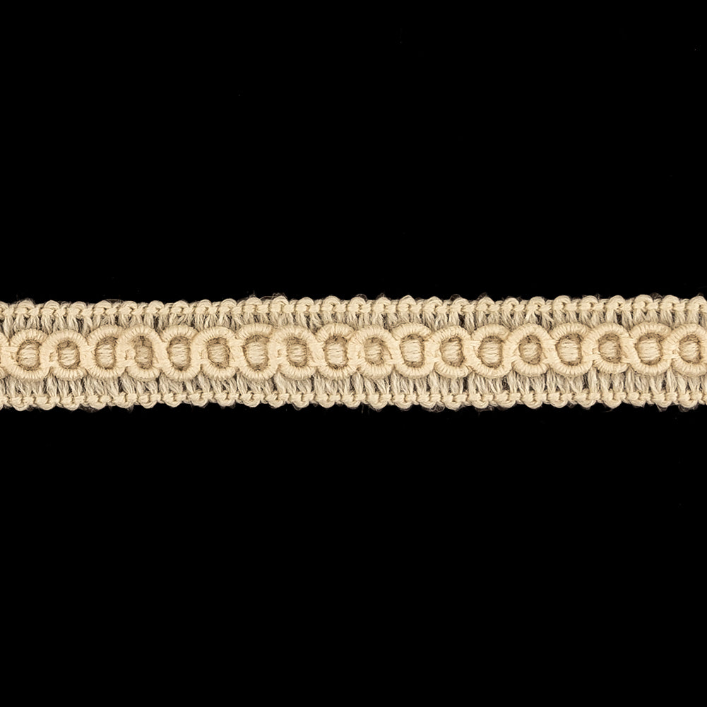 Bleached Sand Wool Braided Trim - 0.5" Detail