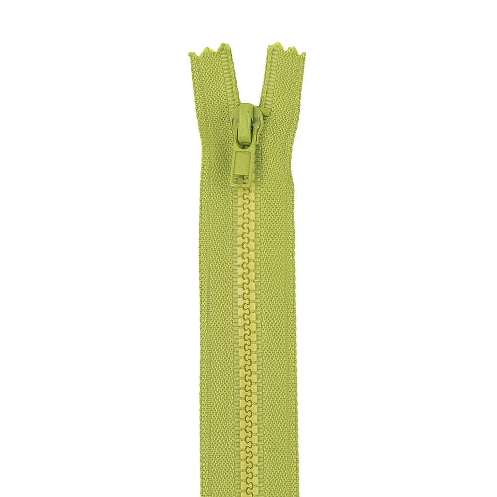 Lime Closed Bottom Molded Plastic Zipper - 6.5"