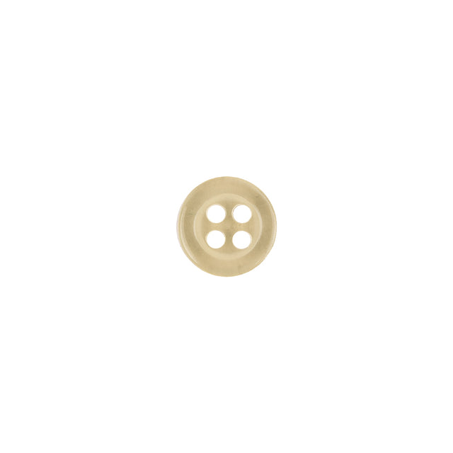 Translucent Beige Tire Rimmed 4-Hole Blouse Button - 13L/8mm