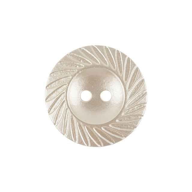 Antique White Pearl Tinted Abstract 2-Hole Button with Decorative Rim - 36L/23mm