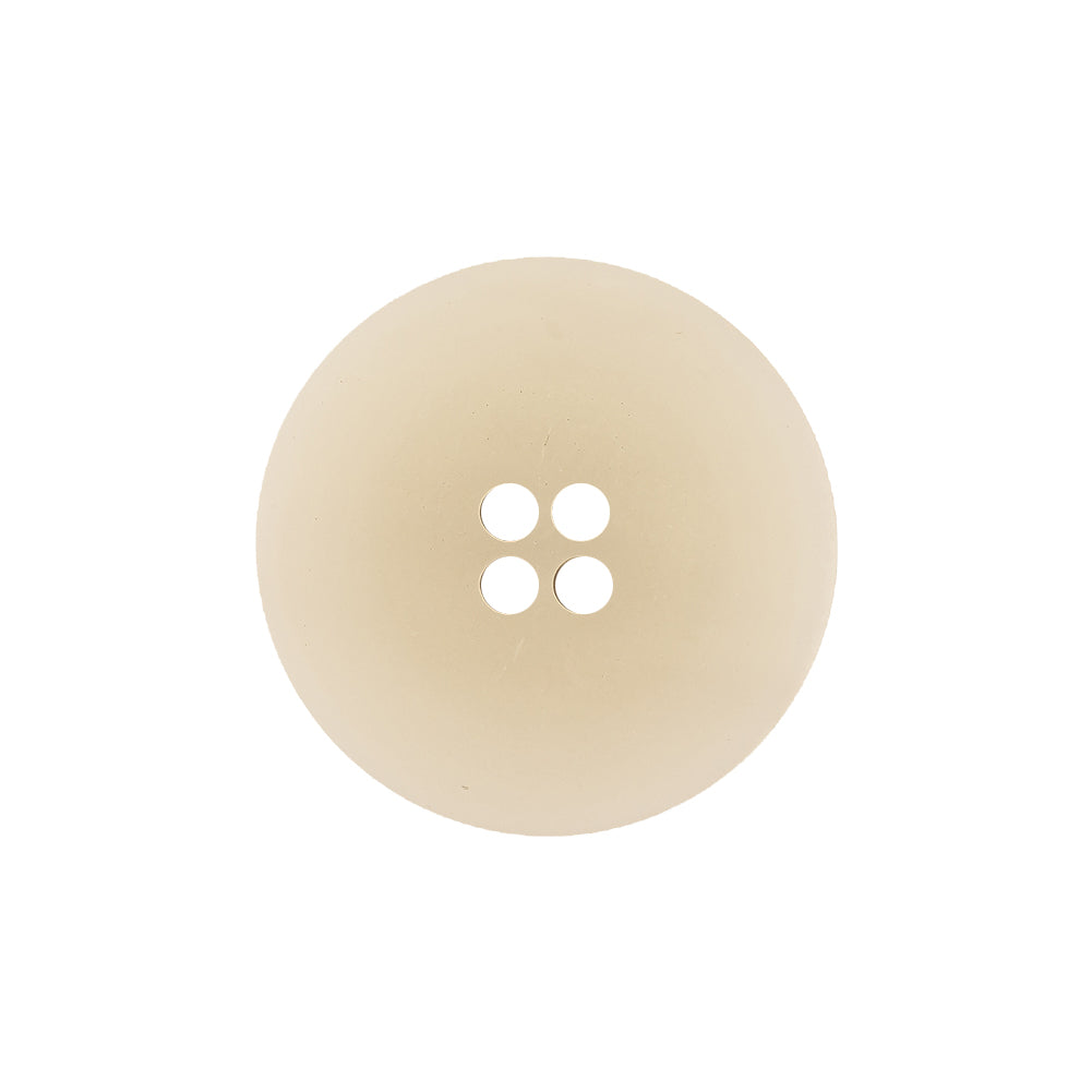 Italian Bone White, Brown and White Striated 4-Hole Plastic Button - 36L/23mm Detail