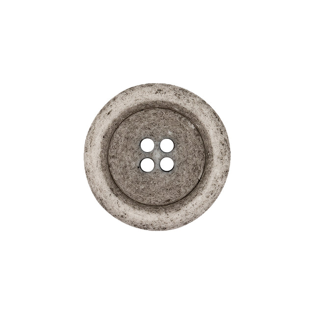 Italian Matte White and Gray Speckled 4-Hole Jacket Button - 32L/20mm