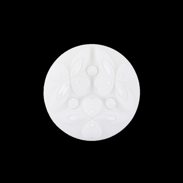 Italian Sugar Swizzle Floral Molded Shank Back Nylon Button - 36L/23mm