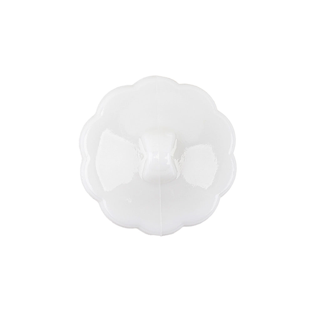 Italian White Decorative Circles Floral Shank Back Button - 36L/23mm Detail