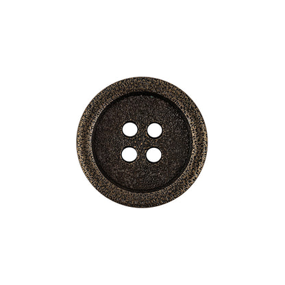 Italian Bronze Shallow Plate 4-Hole Metal Look Coat Button - 32L/20mm