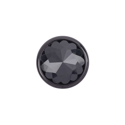 Italian Black Faceted Metal Look Self Back Button - 28L/18mm