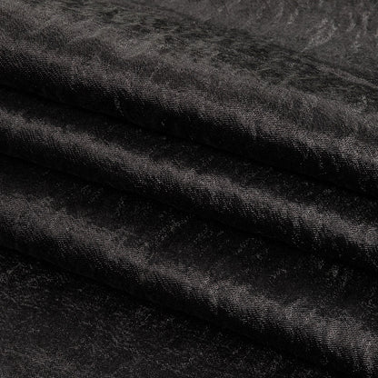 Black Shimmering Tactile Polyester and Cotton Woven Folded