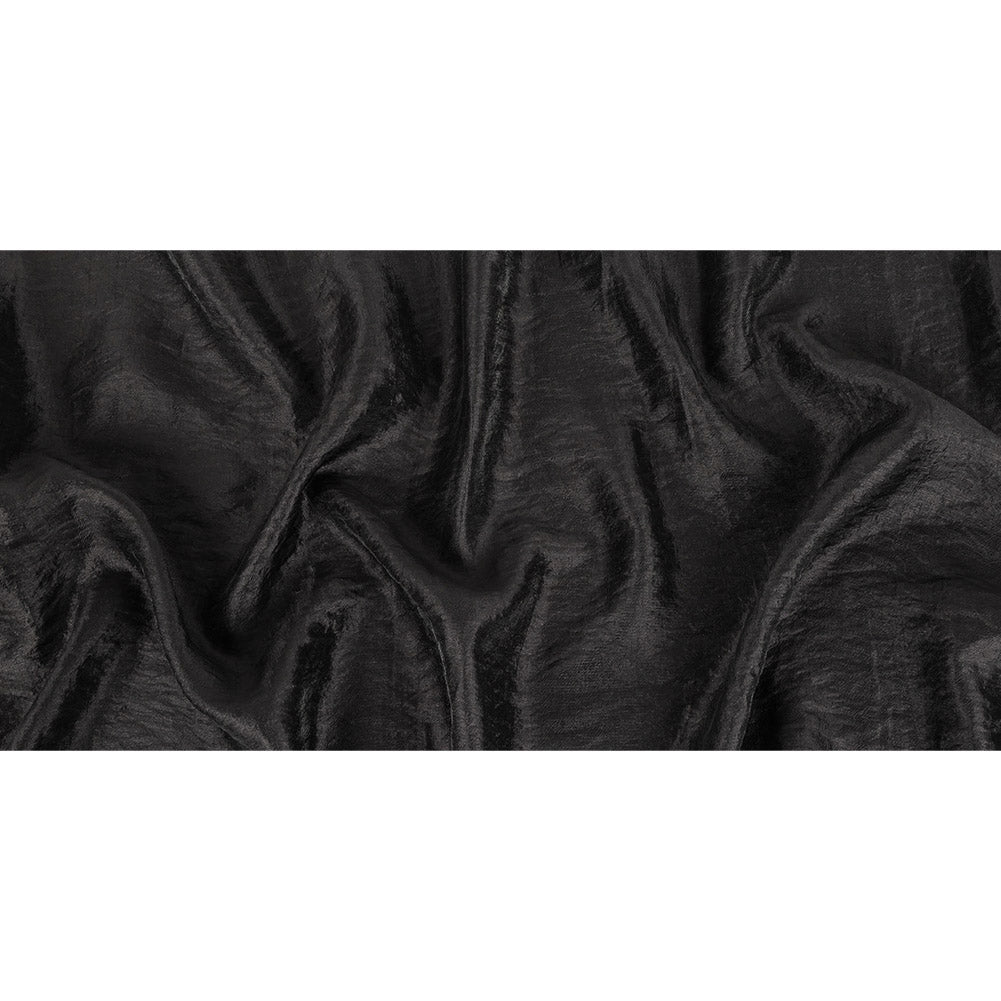 Black Shimmering Tactile Polyester and Cotton Woven Full