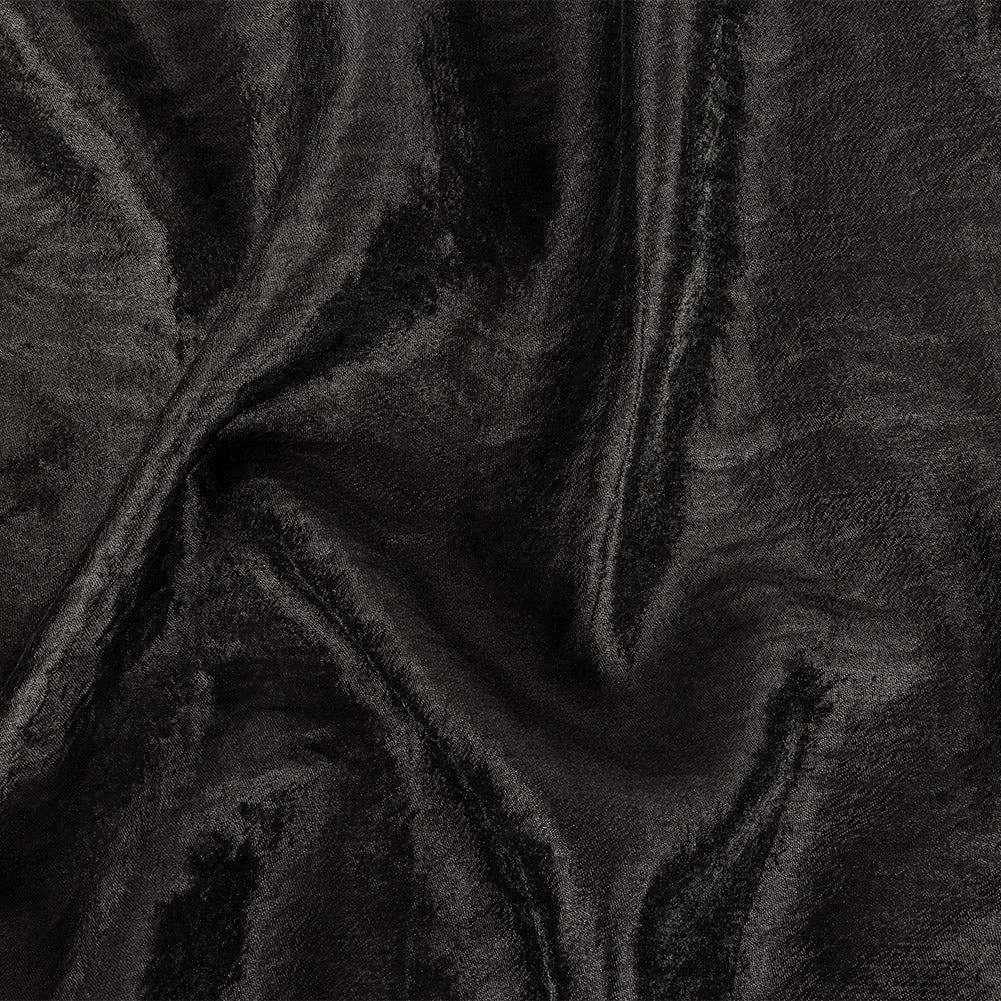 Black Shimmering Tactile Polyester and Cotton Woven
