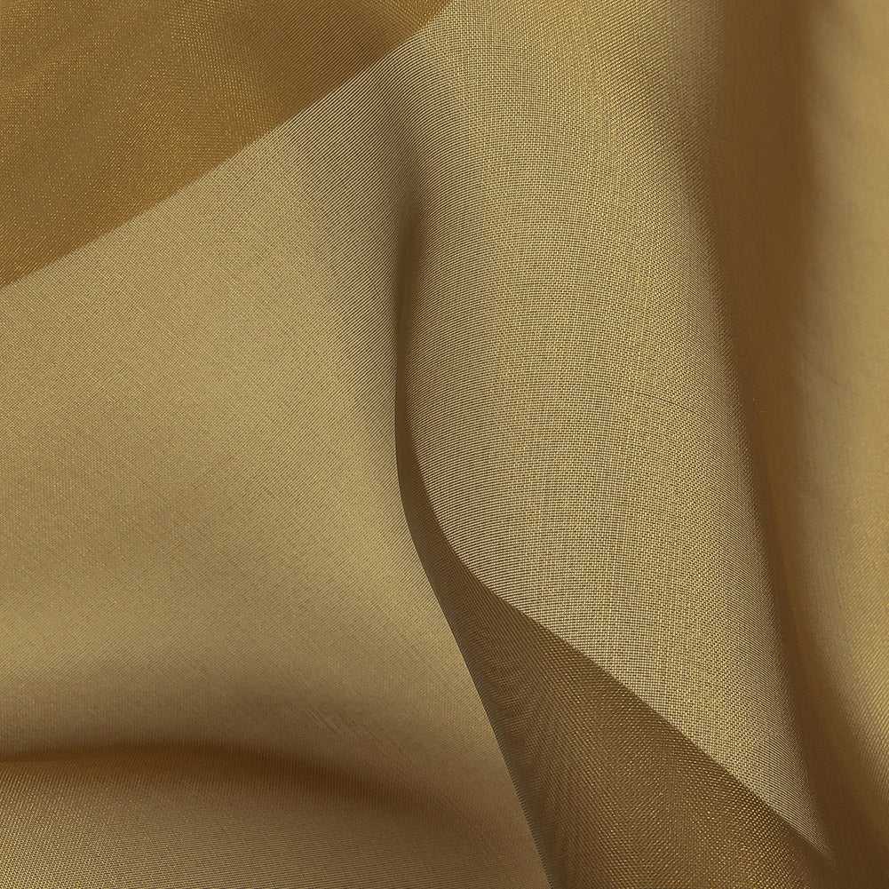 Golden Olive Polyester Organza Detail