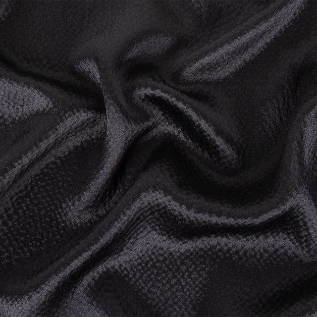 Black Striped Silk Seersucker