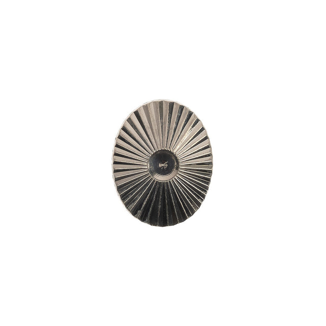 Italian Gunmetal Radiating Metal Look Shank Back Oval Button - 24L/15mm