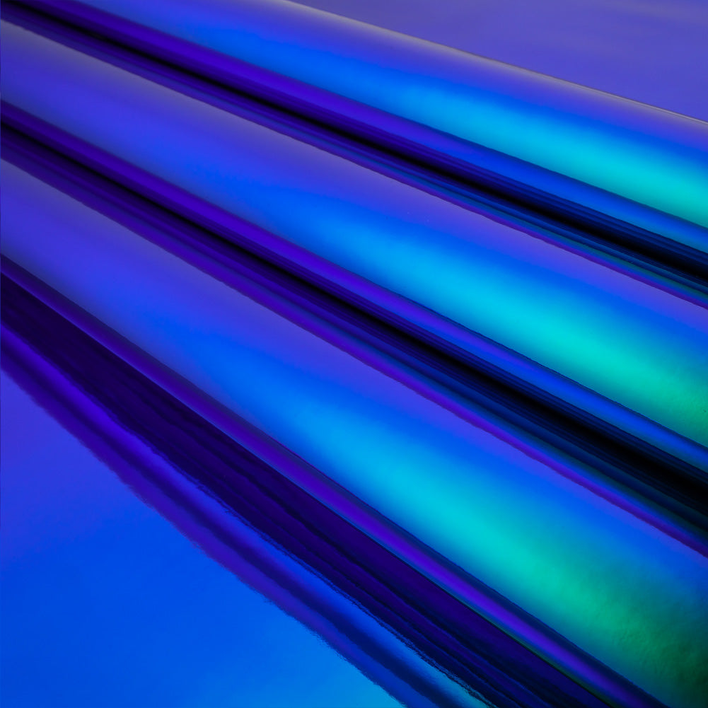 Iridescent Vinyl with Fabric Backing - Purple and Blue - Kiki Collection - Folded