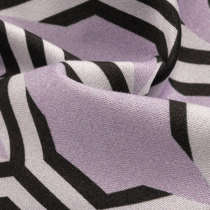 Stretch Cotton Sateen - Pale Lavender Honeycomb Geometric - Sweet as Honey Print - Mood Exclusive Wisteria Collection Detail